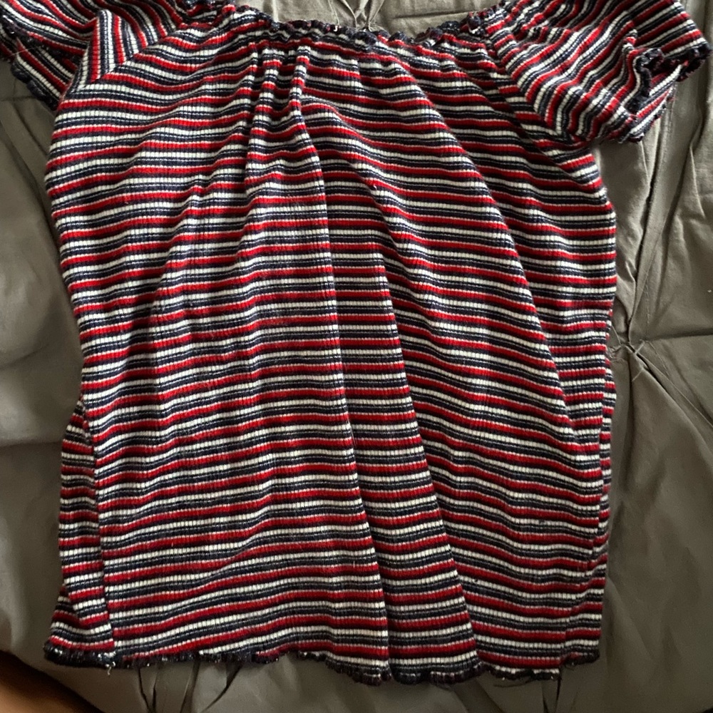 Striped Off the Shoulders Top